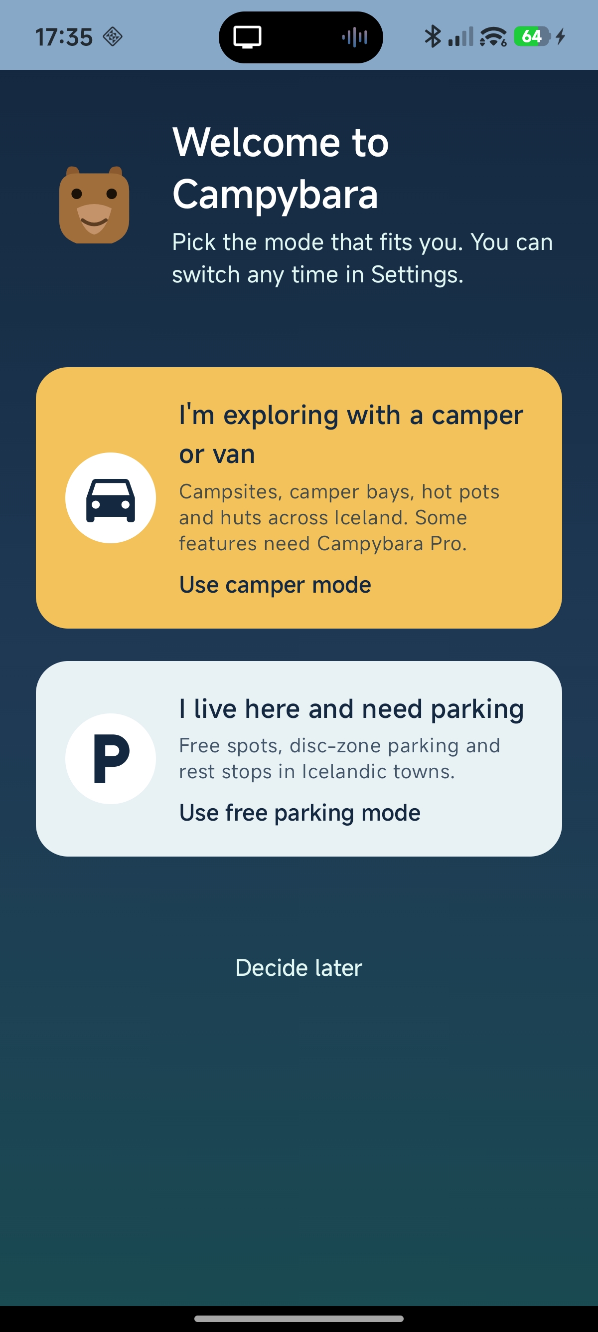 onboarding screen