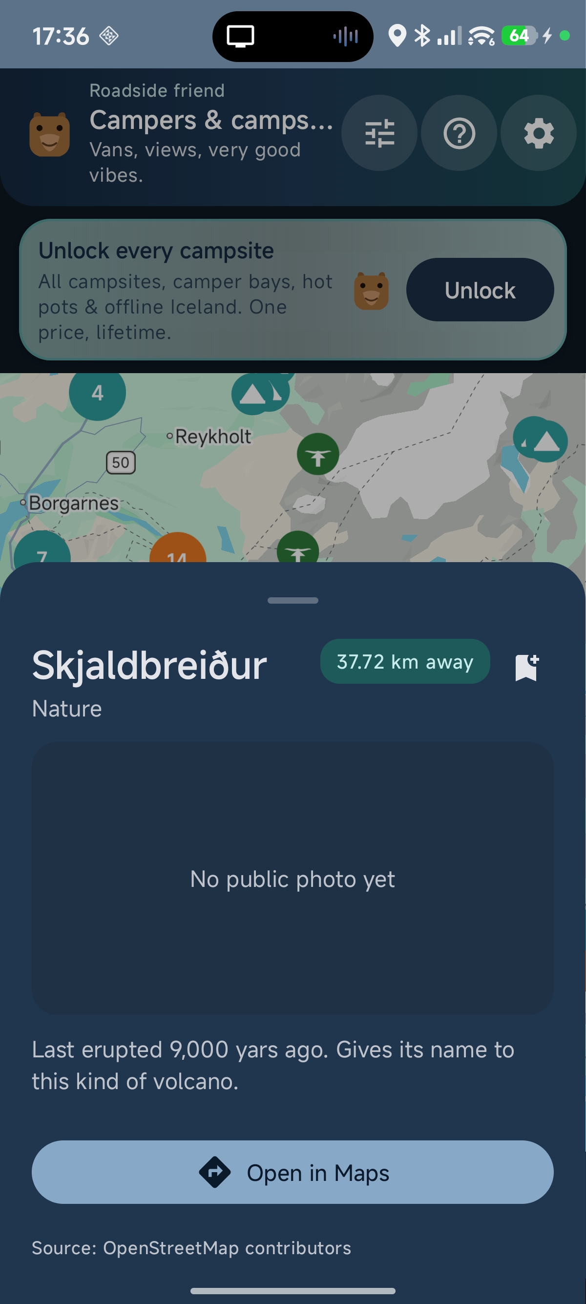 Skjaldbreiður volcano detail sheet